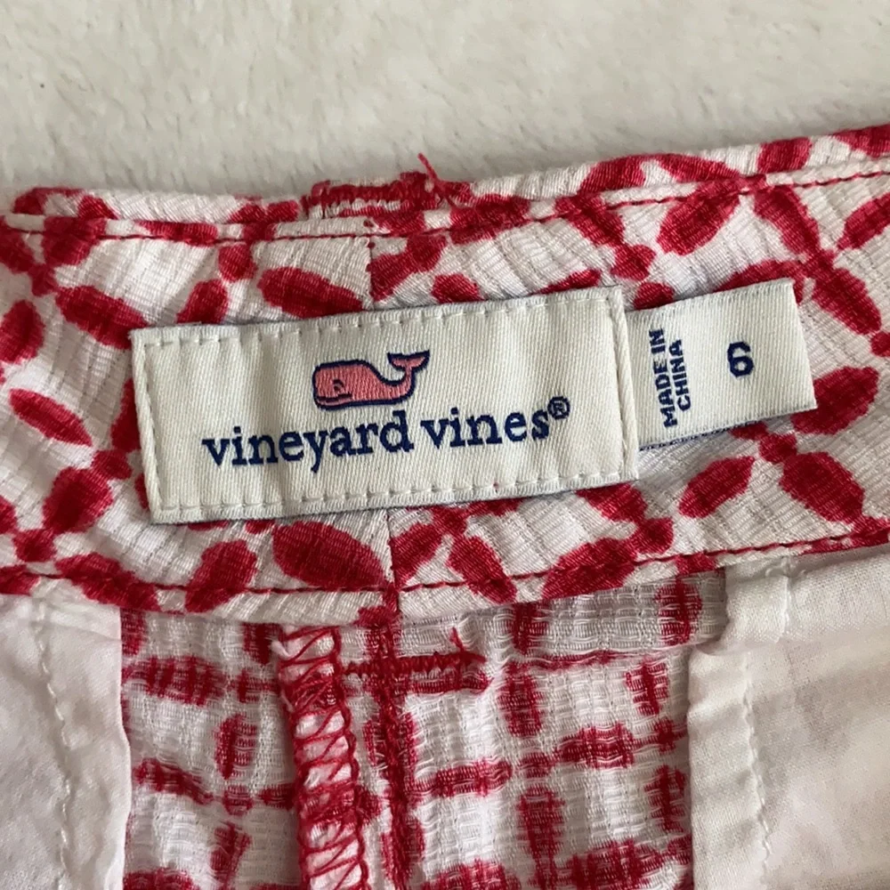 Vineyard Vines | Tie Dye Squares Print Shorts 100% Cotton 2H0297 Red/White (6) - Picture 11 of 16